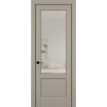 Межкомнатная дверь керамик SC 4 бежевый остеклённая