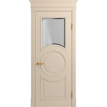 Межкомнатная дверь массив бука Viporte Лацио Амбиенте ваниль остекление 1