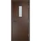 Фото одностворчатой противопожарной пвх двери со стеклом в цвете венге
