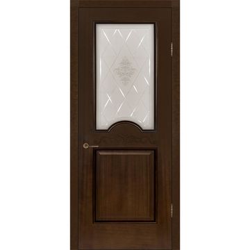 Межкомнатная дверь шпон Париж миланский орех остеклённая