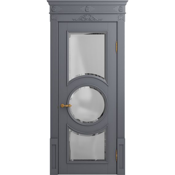 Межкомнатная дверь массив бука Viporte Лацио Амбиенте тауп остекление 3