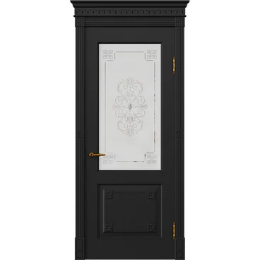 Межкомнатная дверь массив дуба Viporte Флоренция Декор арабика остеклённая