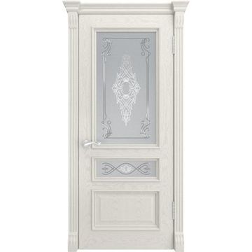 Межкомнатная дверь шпон Luxor Гера 2 дуб ral 9010 остеклённая