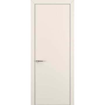 Межкомнатная дверь Квалитет К7 кремовый с алюминиевой кромкой