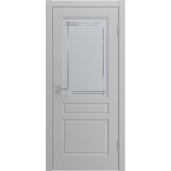 Межкомнатная дверь Бриз светло-серая эмаль со стеклом