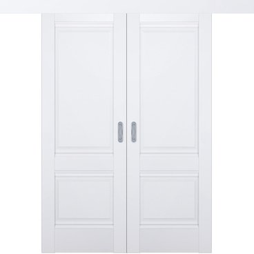 Раздвижная двустворчатая дверь Кобальт 11.1 магнолия глухая