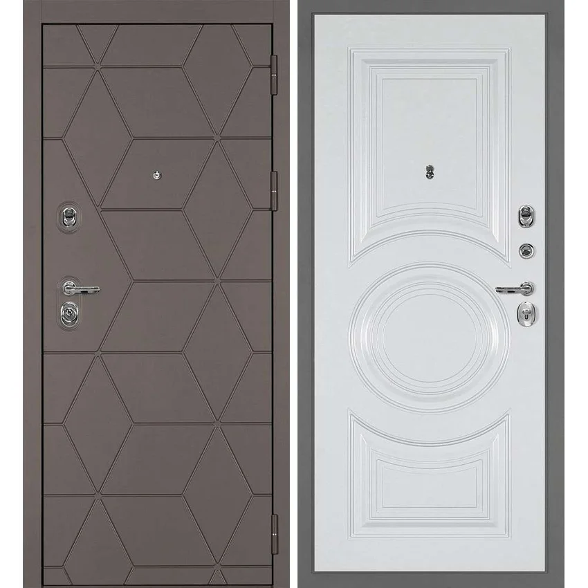 Входная дверь Тетра-181 панель фрезерованная PR-177 белая