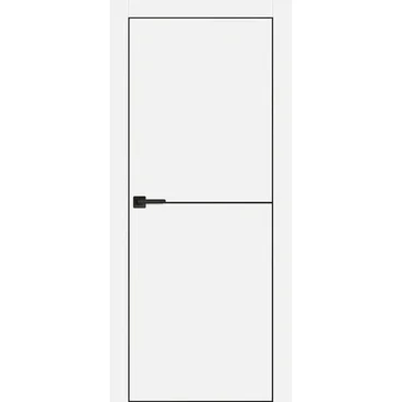 Межкомнатная дверь Tamburat 4102 аляска кромка чёрная матовая глухая