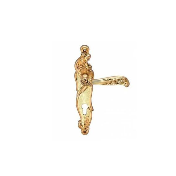 Ручка на планке для межкомнатной двери Rizo матовое золото под цилиндр