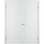 Фото глухой двухстворчатой распашной двери Аура белая эмаль
