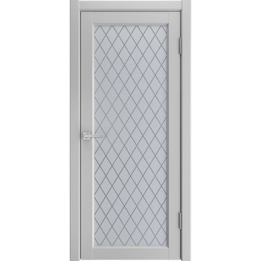 Межкомнатная дверь экошпон Emalit 1 светло-серый со стеклом