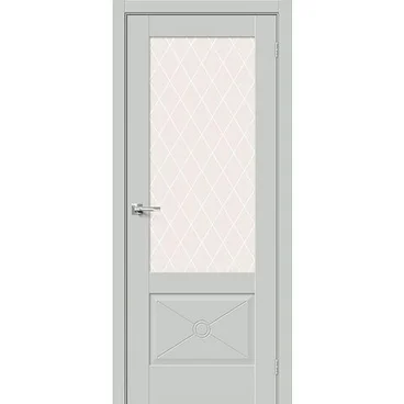 Межкомнатная дверь эмалит Прима-13.2.0.0 grey matt остеклённая