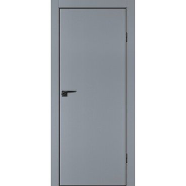 Межкомнатная дверь ПЭТ P-1 серый матовый кромка ABS черная