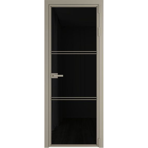 Алюминиевая межкомнатная дверь 3AХ никель матовый остеклённая