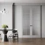 Раздвижная двустворчатая дверь Profil Doors 3.1.2 (р.8) PD вайт крем остеклённая