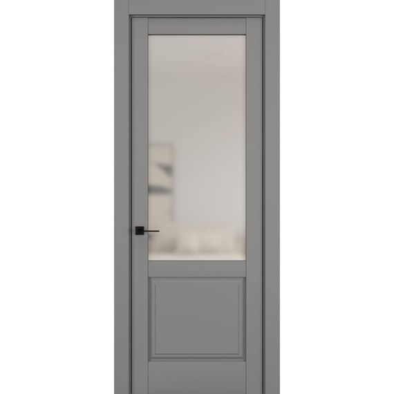 Фото межкомнатной двери керамик NC 10 серый остеклённая