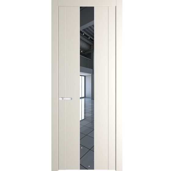 Межкомнатная дверь 1.9P перламутр белый остеклённая