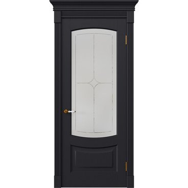 Межкомнатная дверь массив дуба Alvero Алина арабика остеклённая