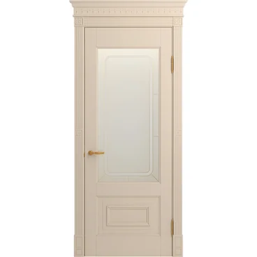 Межкомнатная дверь массив бука Viporte Неаполь ваниль остеклённая