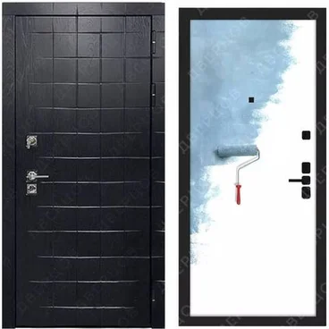 Входная дверь Сенатор Плюс ПВХ альберо Black панель МДФ под покраску