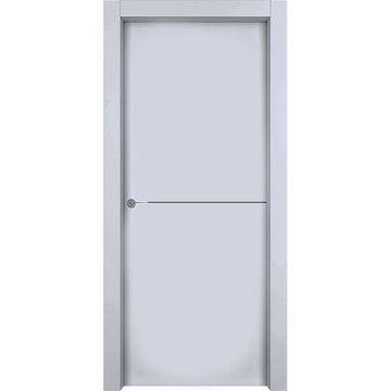 Межкомнатная дверь эмаль 1001 M1 RAL 7047 глухая