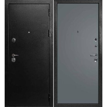 Входная дверь С-1 титан чёрный панель гладкая