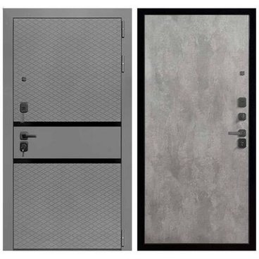 Входная дверь Президент Тренд ПВХ силк титан панель ПВХ меламин цемент светлый