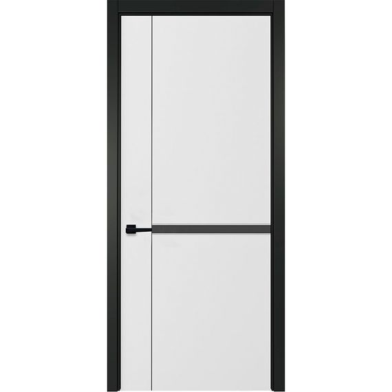 Фото белой двери Графика 2 с чёрным наличником