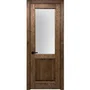 Фото межкомнатной двери массив сосны Дверцов Ливорно дуб табак остеклённая