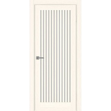 Межкомнатная дверь экошпон Турин 543.2 ясень светлый остеклённая