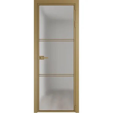 Алюминиевая межкомнатная дверь 3AХ золото остеклённая