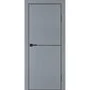 Межкомнатная серая дверь ПЭТ P-19 кромка ABS черная молдинг