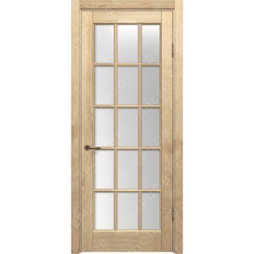Межкомнатная дверь массив дуба без сучка Дверцов Кастро ПО-15 остеклённая