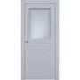 Межкомнатная дверь эмаль Классика 3 RAL 7047 остеклённая