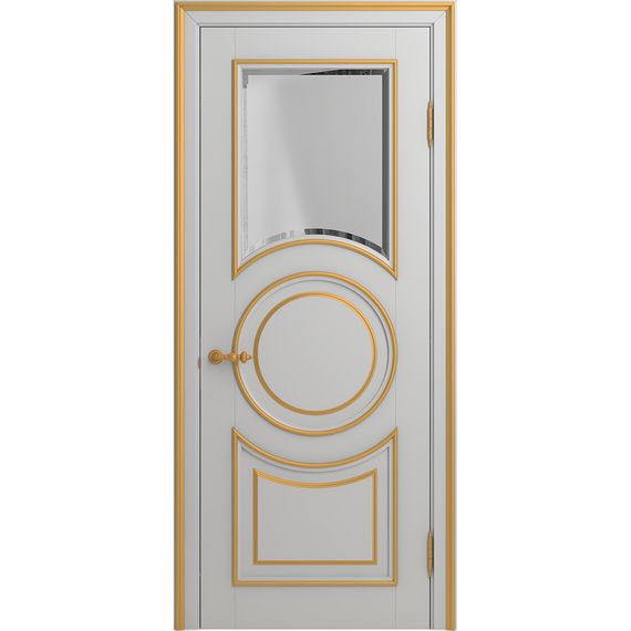 Межкомнатная дверь массив бука Viporte Лацио Амбиенте аворио патина золото остекление 1