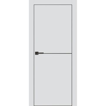 Межкомнатная дверь экошпон PX-19 агат с чёрной AL кромкой