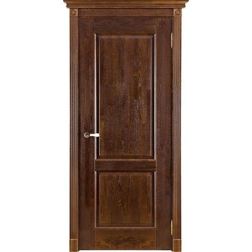 Межкомнатная дверь массив дуба Селена античный орех глухая