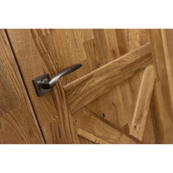 Межкомнатная дверь массив дуба Вилладжио-2 дуб рустикальный остеклённая