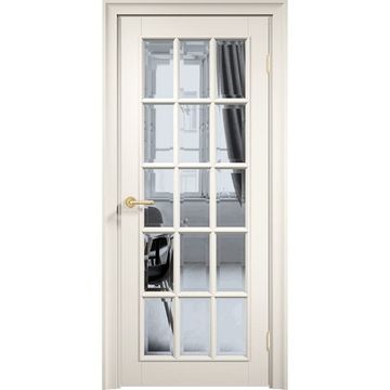 Межкомнатная дверь эмаль Дверцов Брессо 3 цвет белый RAL 9010 остеклённая