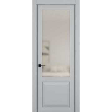 Межкомнатная дверь керамик NC 4 шеллак серый остеклённая