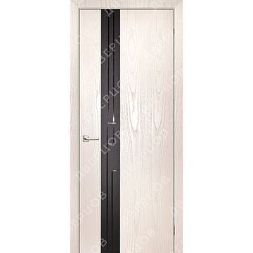 Межкомнатная дверь шпон Лабиринт 1 ясень белый остеклённая