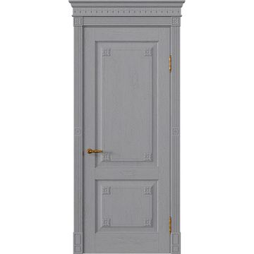 Межкомнатная дверь массив дуба Viporte Флоренция серый жемчуг глухая
