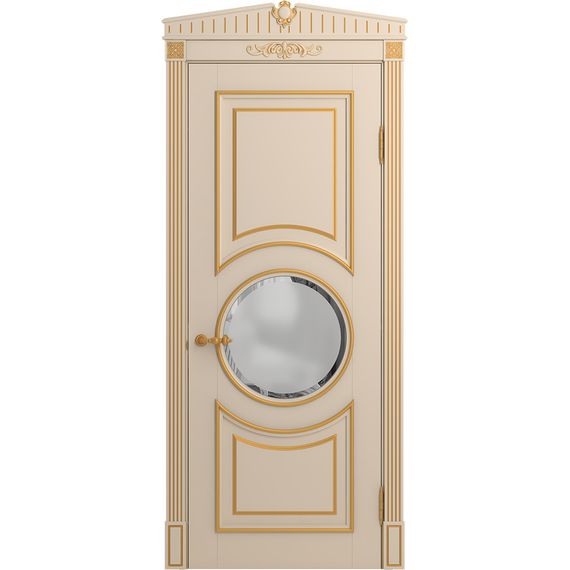 Межкомнатная дверь массив бука Viporte Лацио Амбиенте ваниль патина золото остекление 4