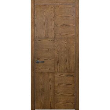 Межкомнатная дверь массив дуба шпон ясеня Alvero Флэт-3 аликанто глухая