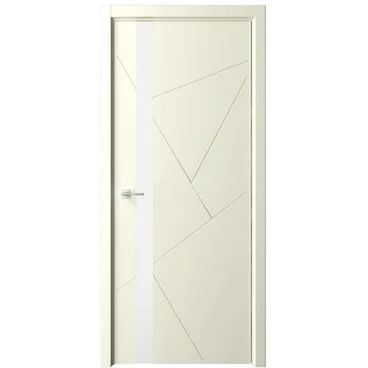 Межкомнатная дверь эмаль Геометрия 6 слоновая кость остеклённая