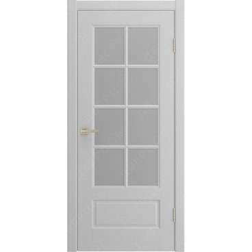 Межкомнатная дверь Аура 2 светло-серая эмаль со стеклом