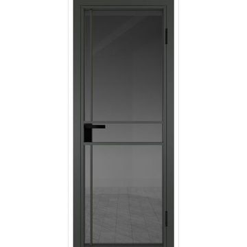 Межкомнатная алюминиевая дверь 9AG серая ночь остеклённая