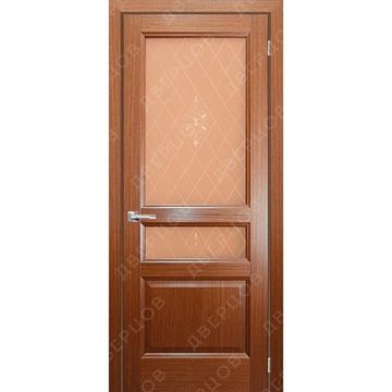 Межкомнатная дверь шпон Готика орех остеклённая