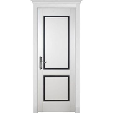 Межкомнатная дверь массив ольхи ОКА София белая эмаль остекленная