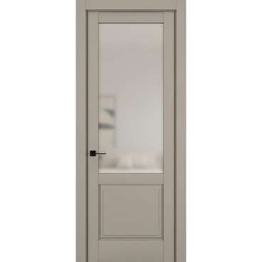 Межкомнатная дверь керамик NC 10 бежевый остеклённая